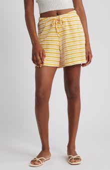 Topshop Textured Stripe Drawstring Shorts