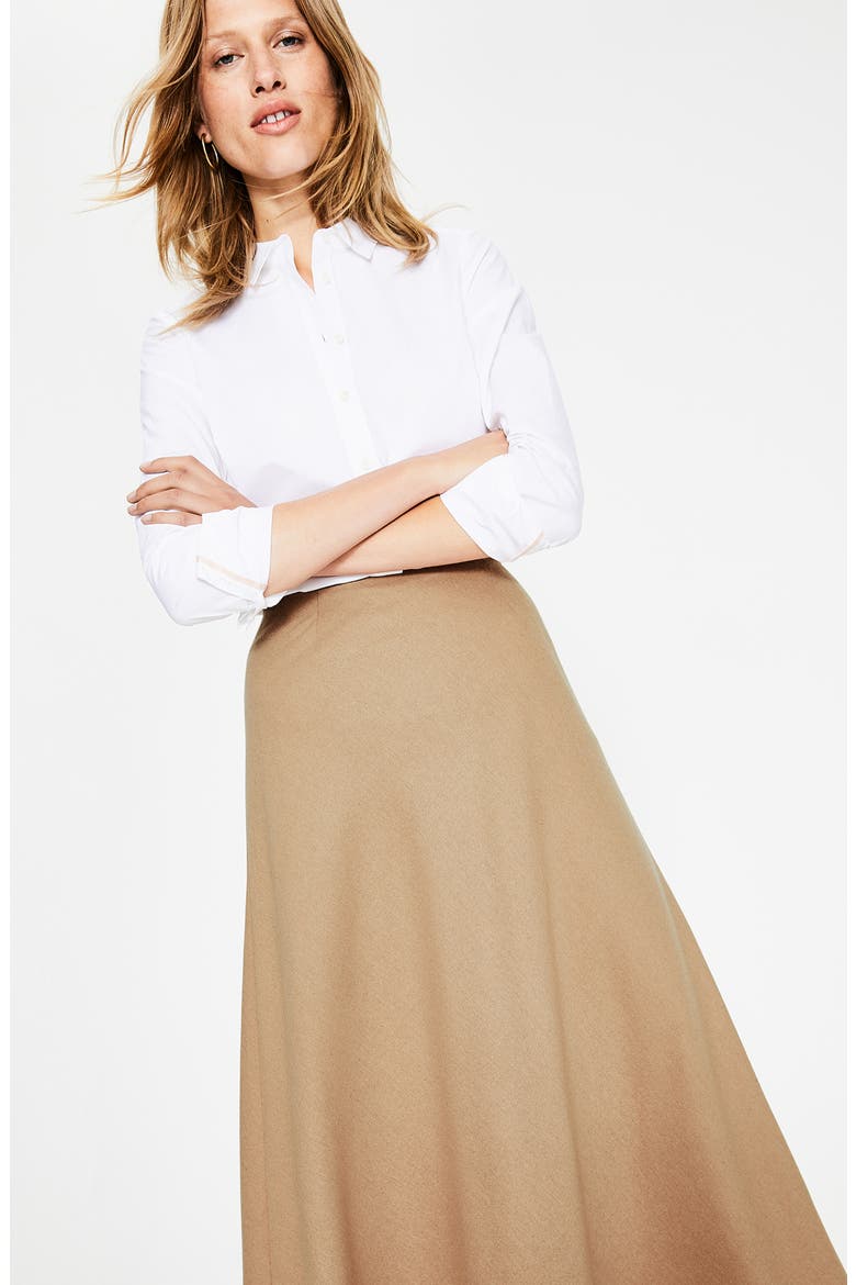 Wool Blend Midi Skirt, Alternate, color, SOFT TRUFFLE