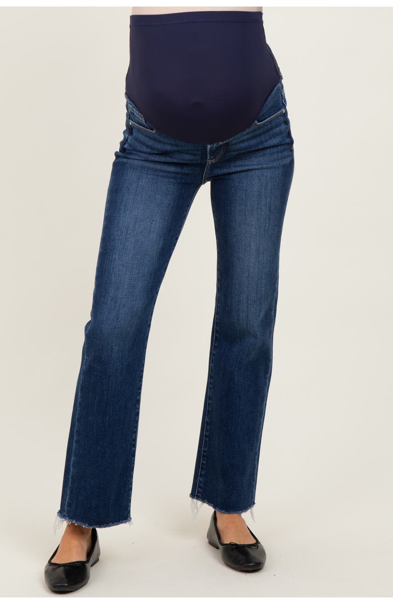 PinkBlush High Rise Crop Straight Raw Cut Hem Maternity Jeans, Alternate, color, 