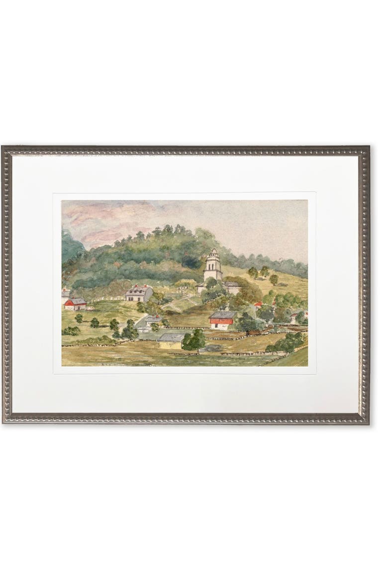 Town Landscape in Silver-Beaded Frame, Main, color, Multi