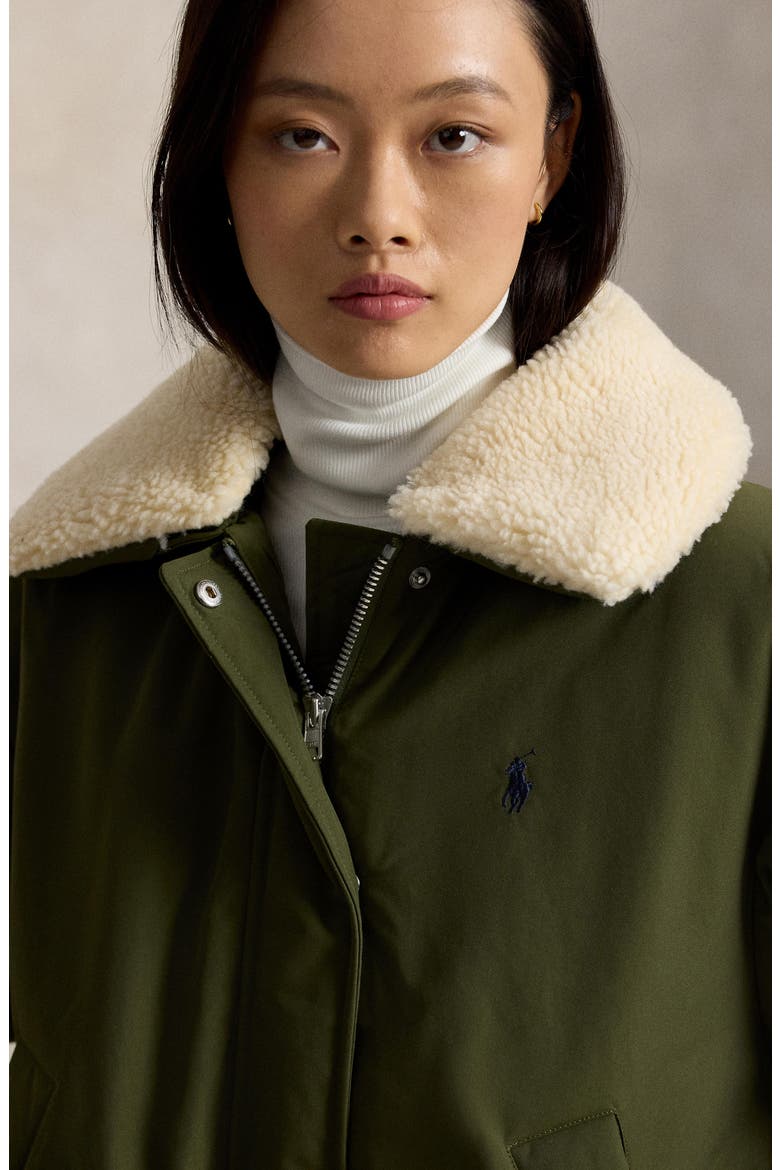 High Pile Collar Down Puffer Jacket, Alternate, color, NEW OLIVE