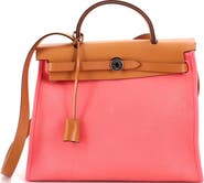 Pre-Owned Hermes Herbag Zip Leather and Toile 31