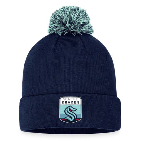 Men's Fanatics Branded  Deep Sea Blue Seattle Kraken 2023 NHL Draft Cuffed Knit Hat with Pom
