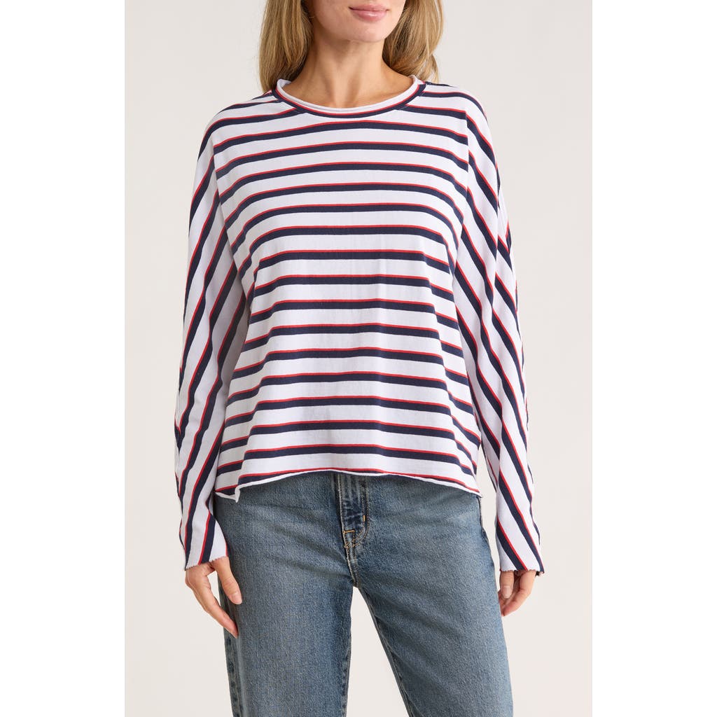 Frank & Eileen Anna Long Sleeve Capelet Sweatshirt In Burgundy