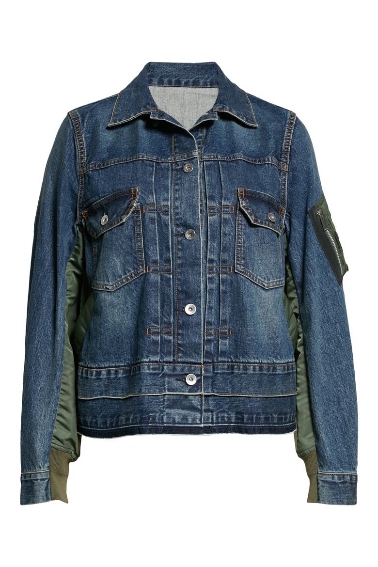 Hybrid Denim MA-1 Jacket, Alternate, color, BLUE