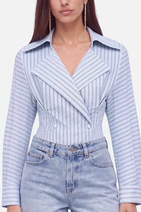 Pinstripe Tailored Bodysuit