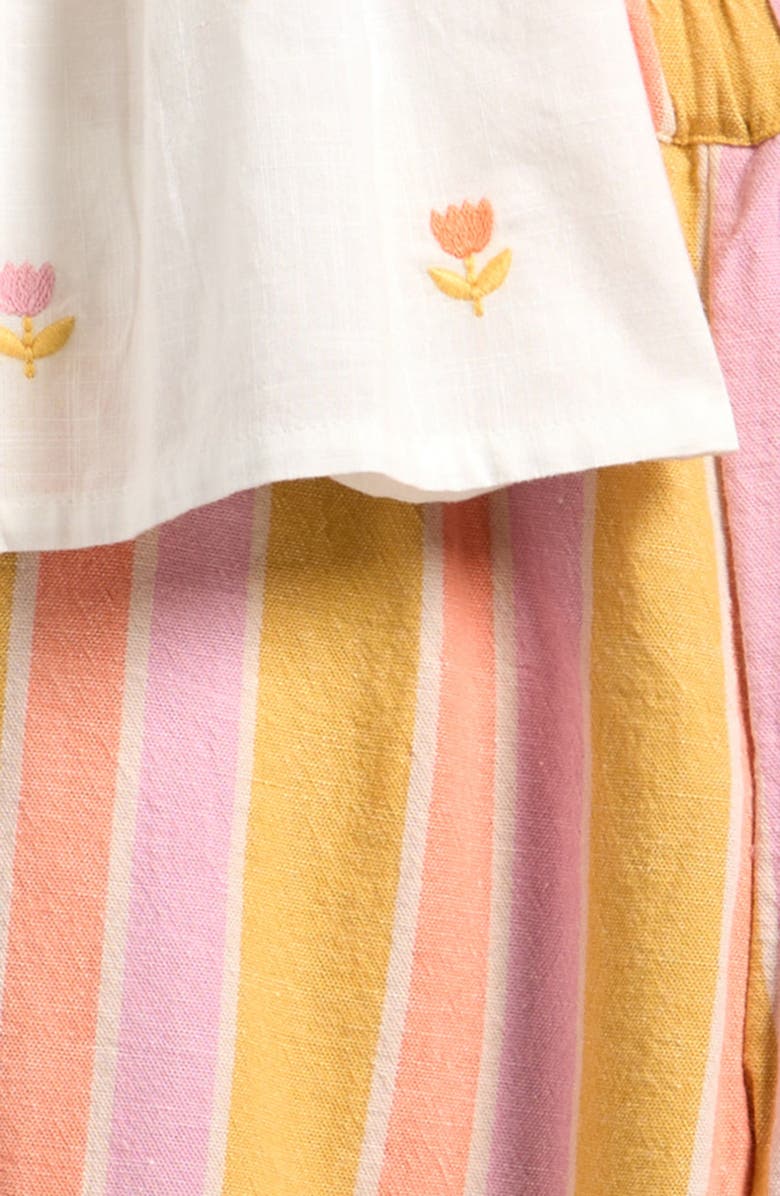 NEXT Kids' Frill Top & Stripe Pants Set, Alternate, color, Pink