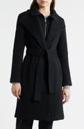 Mackage Norita Belted Double Face Wool Coat with Wool Blend Bib