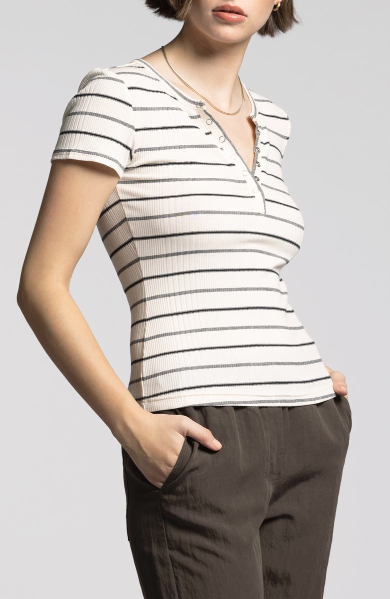 WEEKEND LOS ANGELES Isabella Stripe Rib Top, Alternate, color, Ivory Stripe