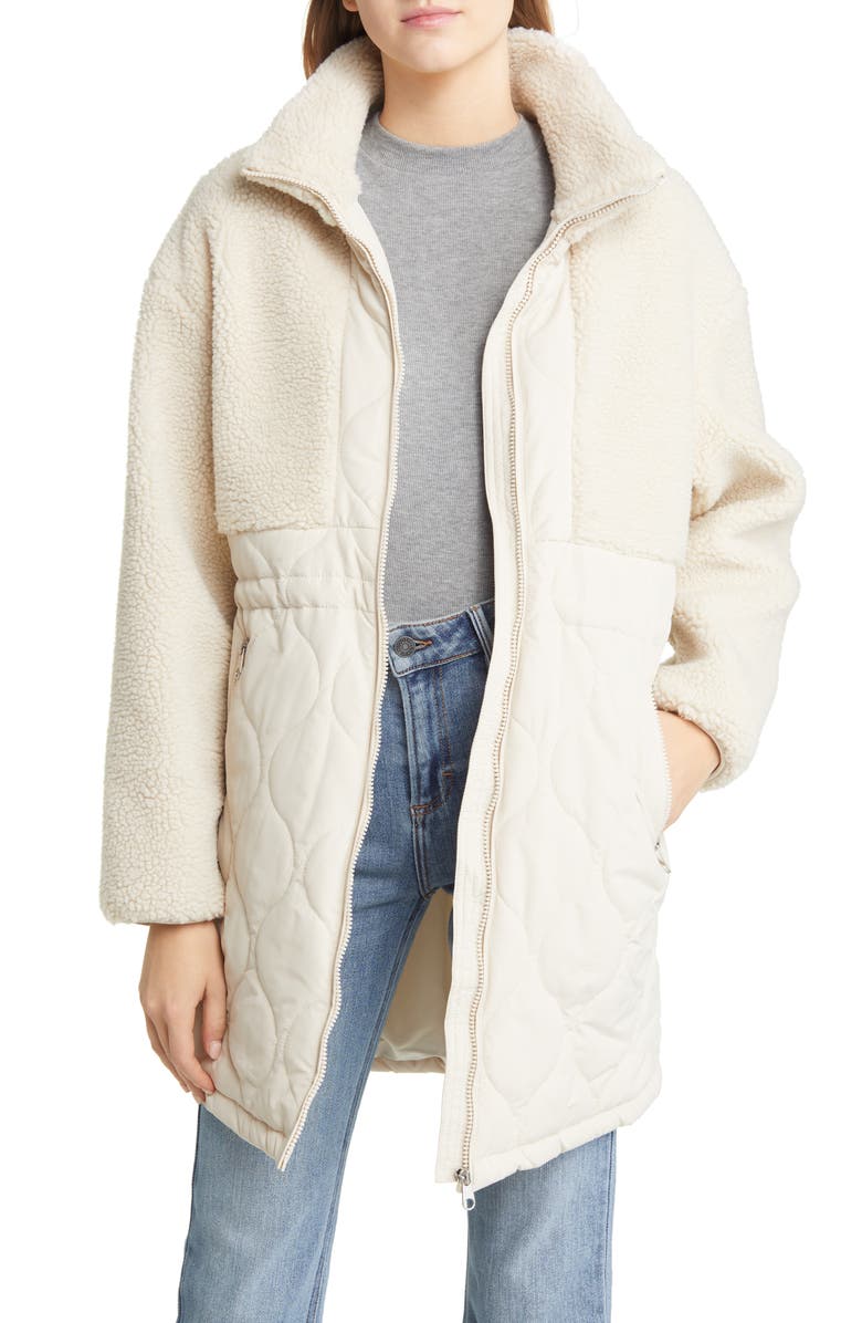 VERO MODA Reese Alison Fleece Coat, Main, color, 