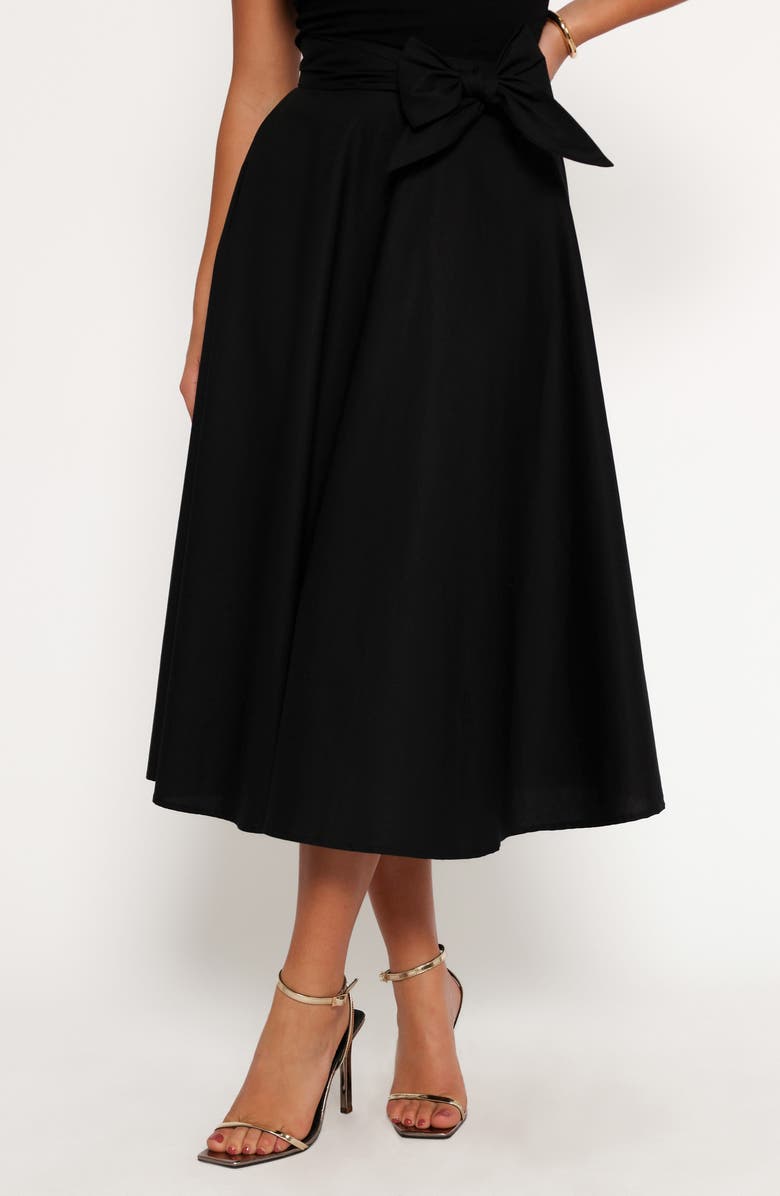 Petal & Pup Alessandra Midi Skirt, Alternate, color, Black