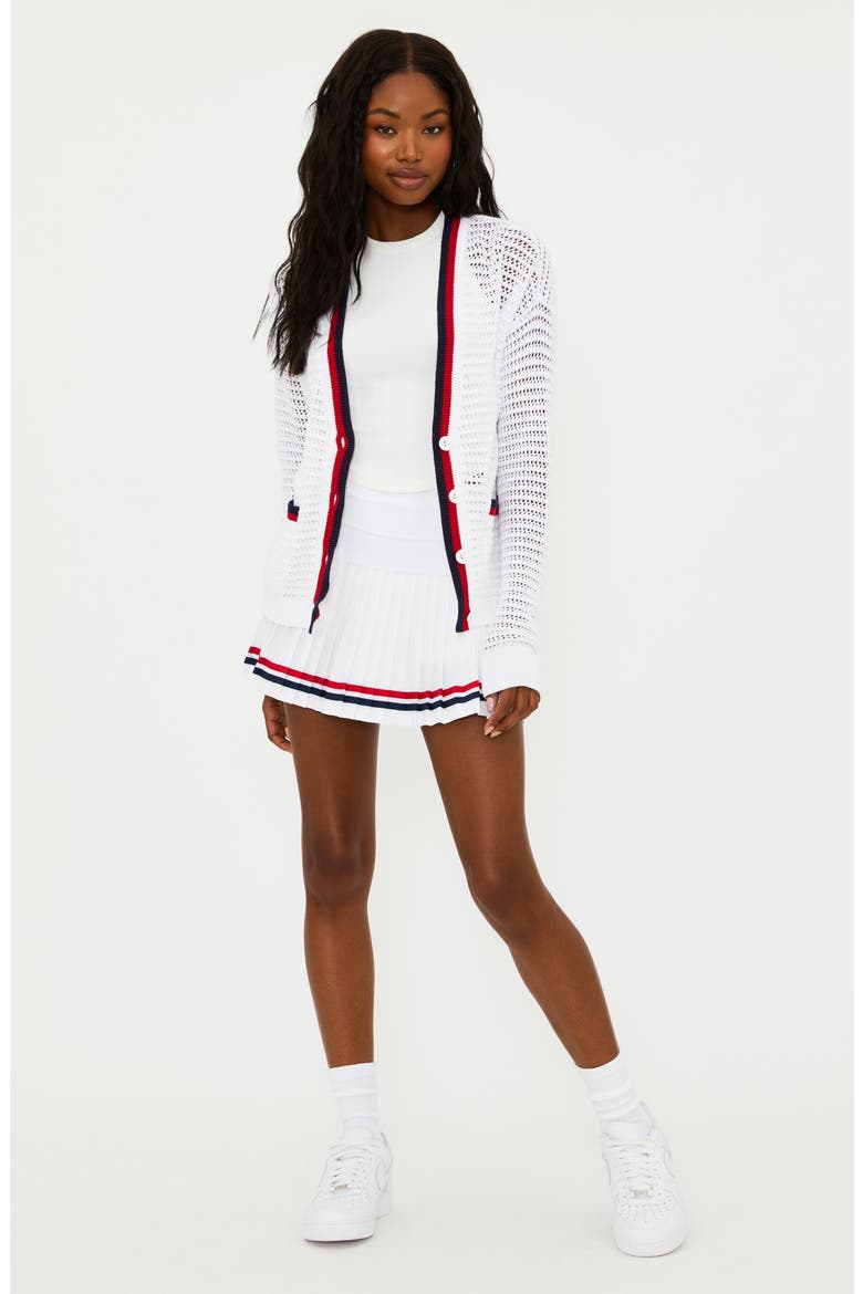Gene Open Stitch Cotton Cardigan, Alternate, color, AMERICANA