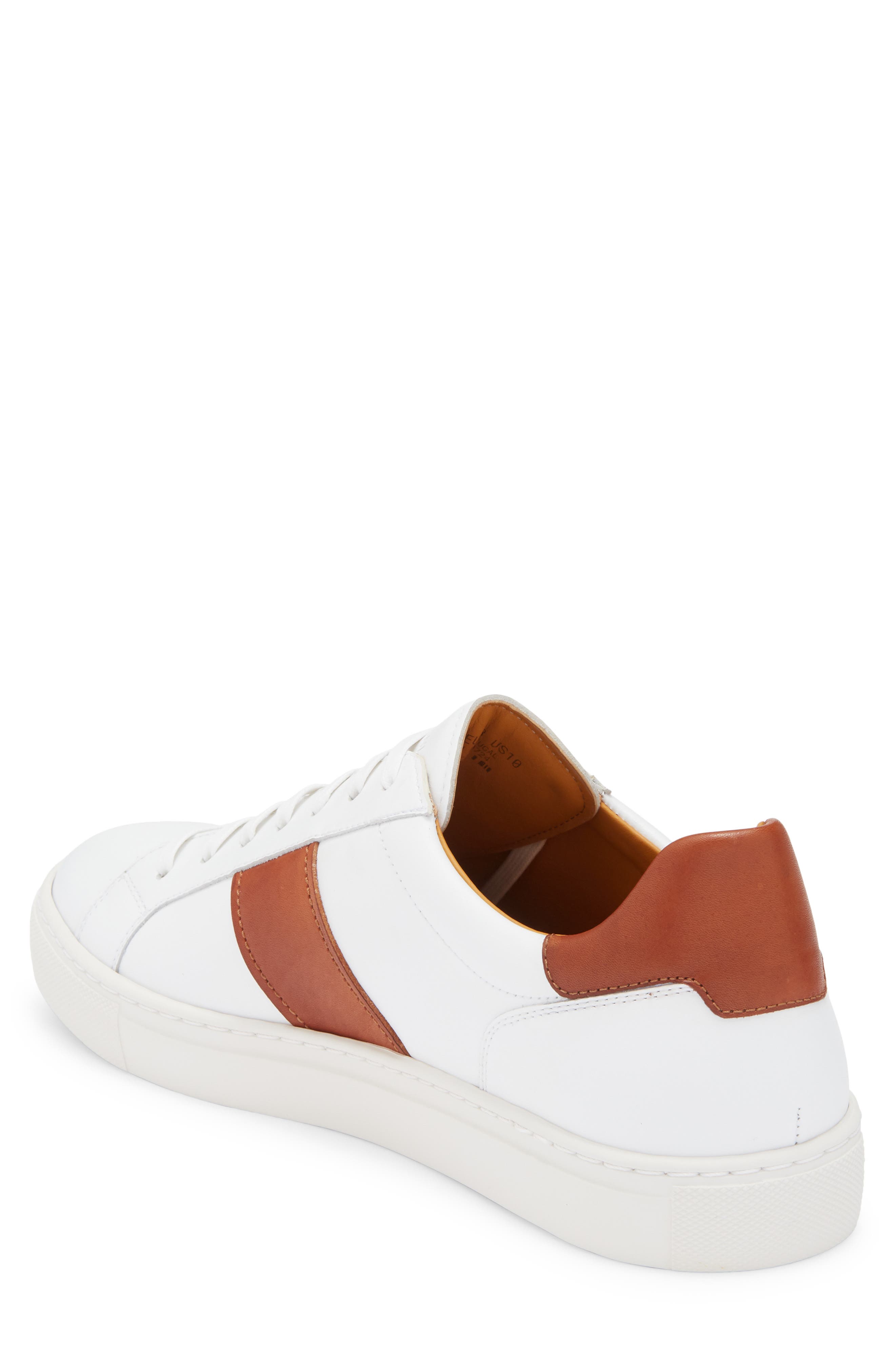 Magnanni Ashley Stripe Sneaker, Alternate, color, White / Cognac