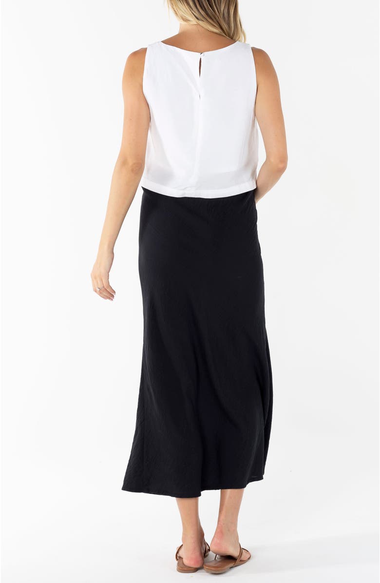 Angel Maternity Helen Bias Cut Maternity Black Midi Skirt, Alternate, color, 