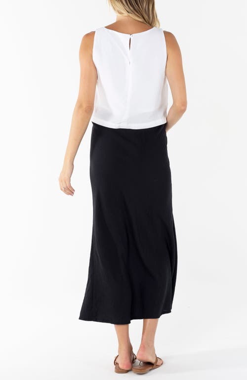 Angel Maternity Helen Bias Cut Maternity Black Midi Skirt In Black