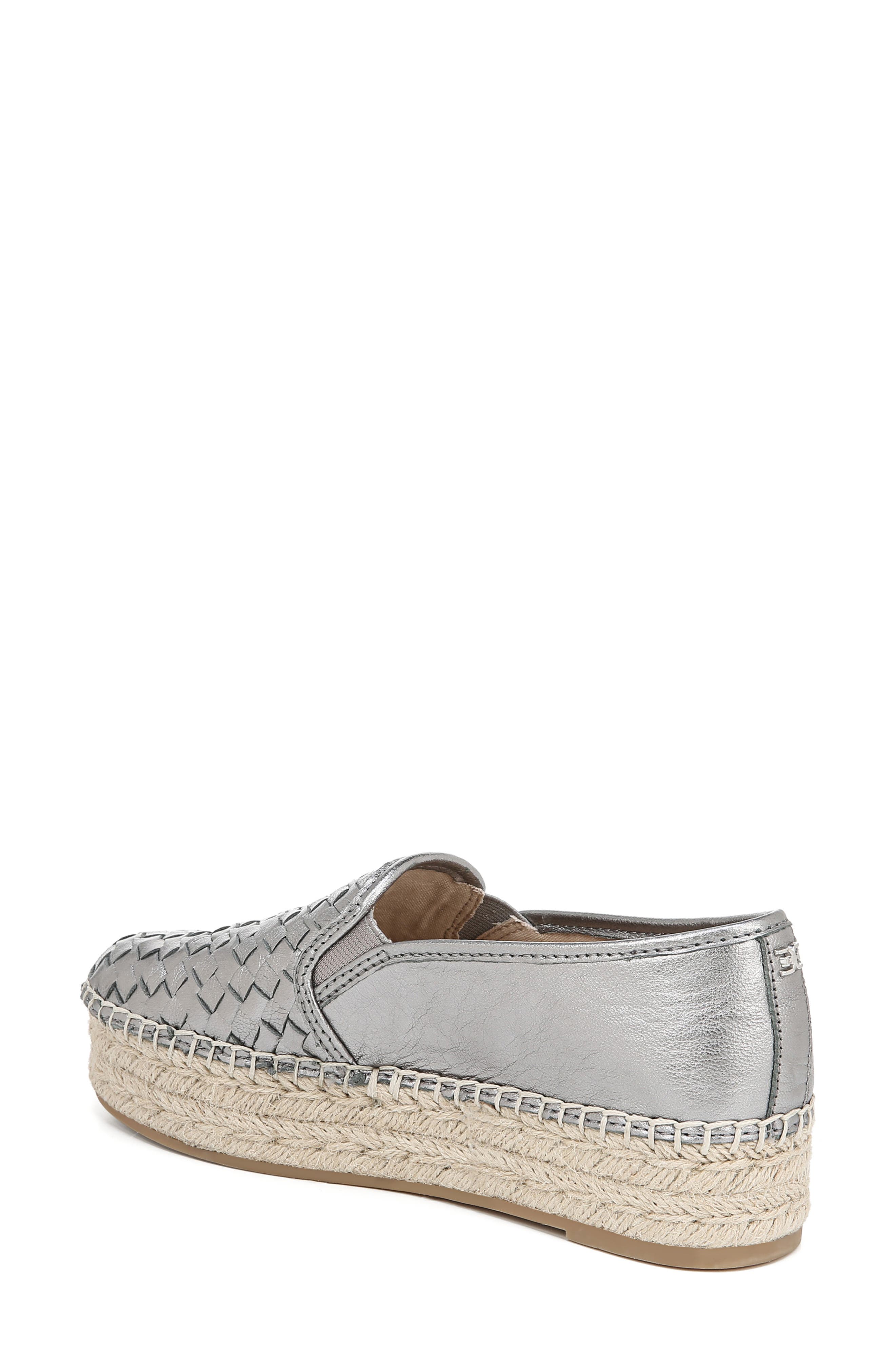 Catherine Platform Flat, Alternate, color, PEWTER LEATHER