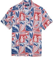 vineyard vines Waikiki Woodblock Print Camp Shirt