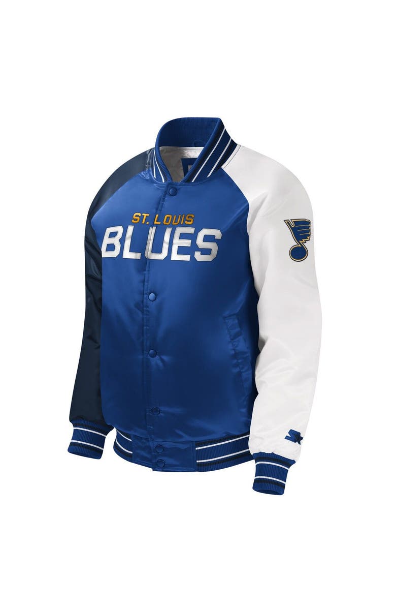 STARTER Youth Starter Blue St. Louis Blues Raglan Full-Snap Varsity Jacket, Alternate, color, Blue