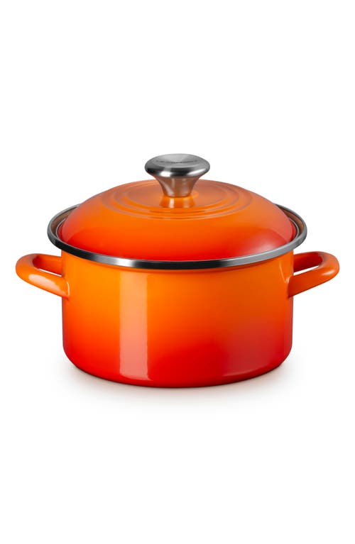 Le Creuset Enameled Stainless Steel Petite Stock Pot In Flame