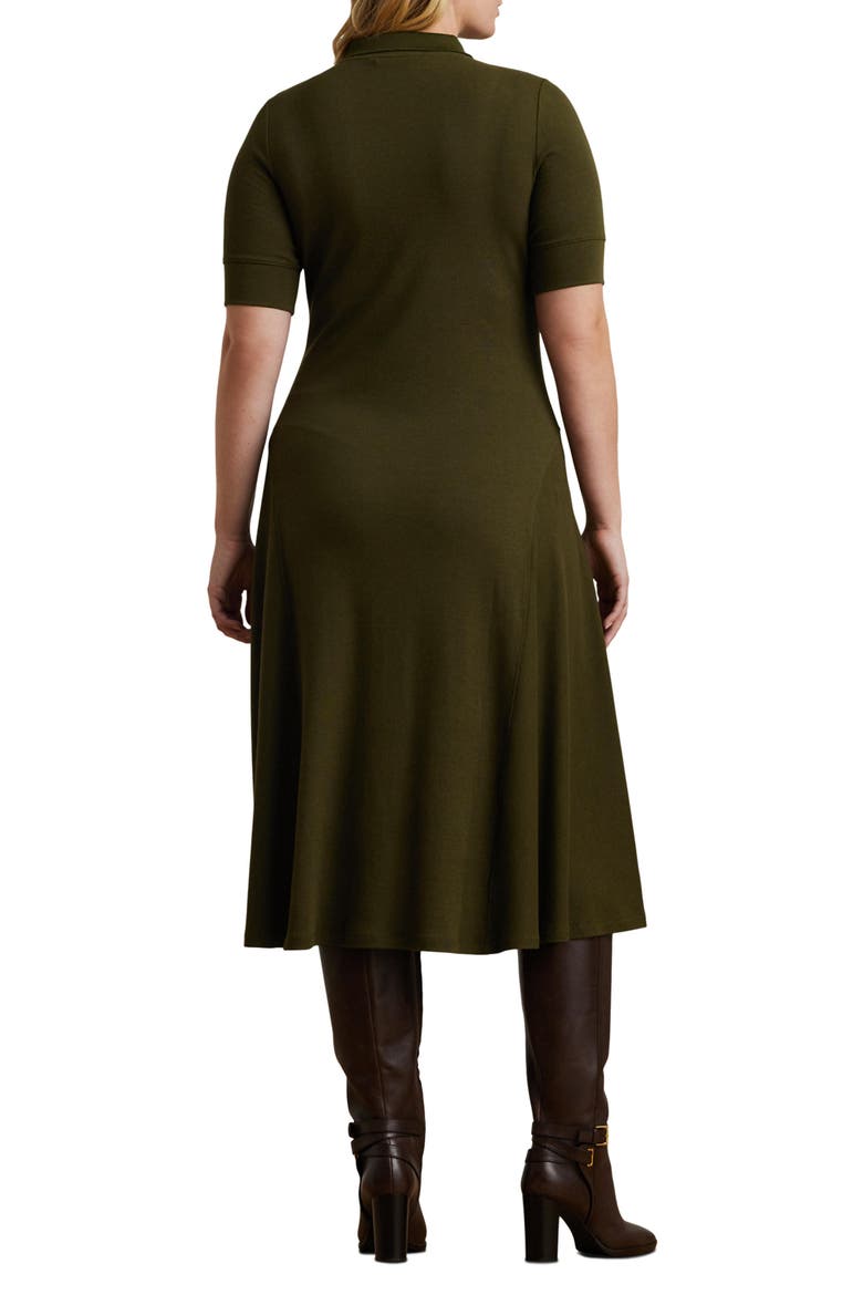 Cotton Blend Midi Dress, Alternate, color, BOTANIC GREEN