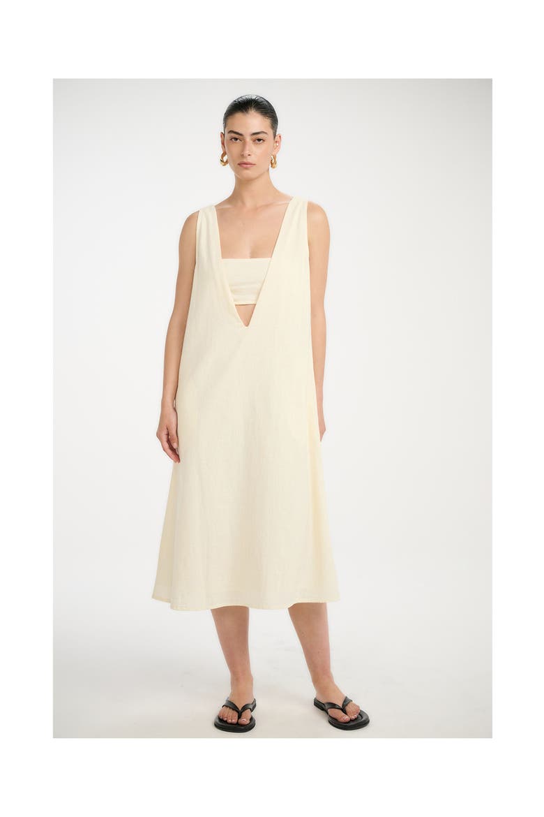 Resort Coastal V-Neck Maxi Dress Cover-Up, Alternate, color, Natural