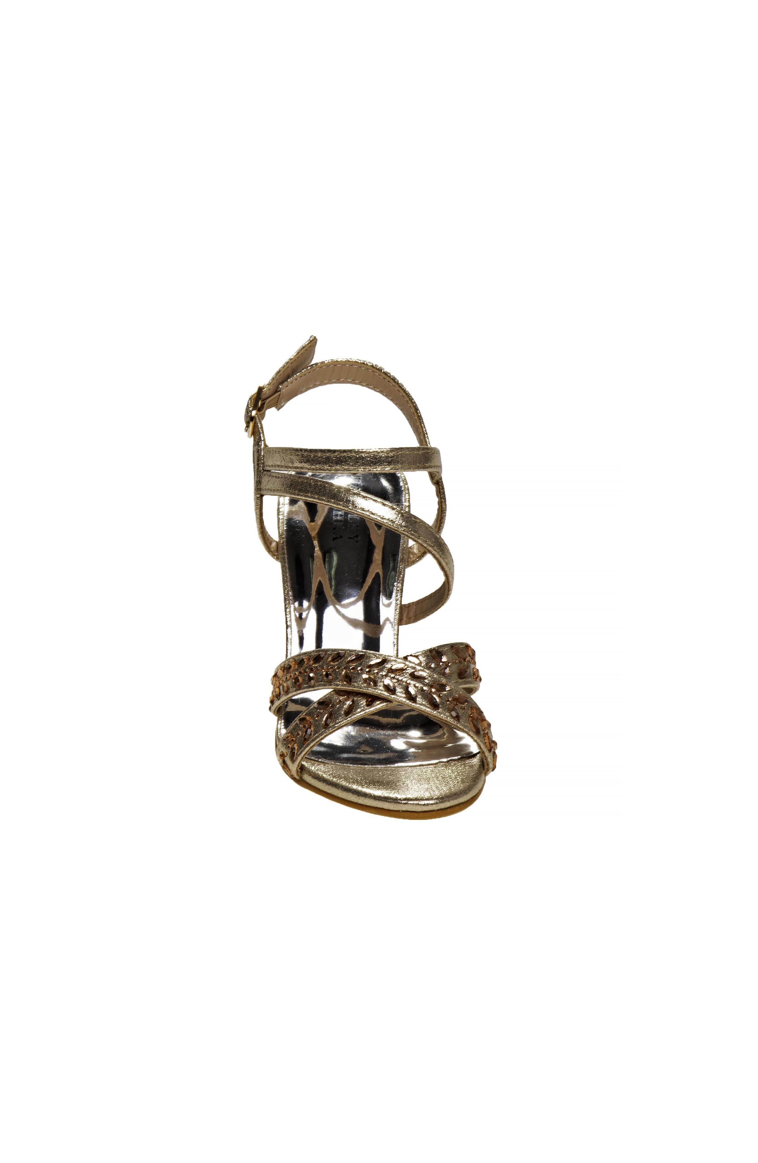 Girls Dress Heel Sandals, Alternate, color, Rose Gold