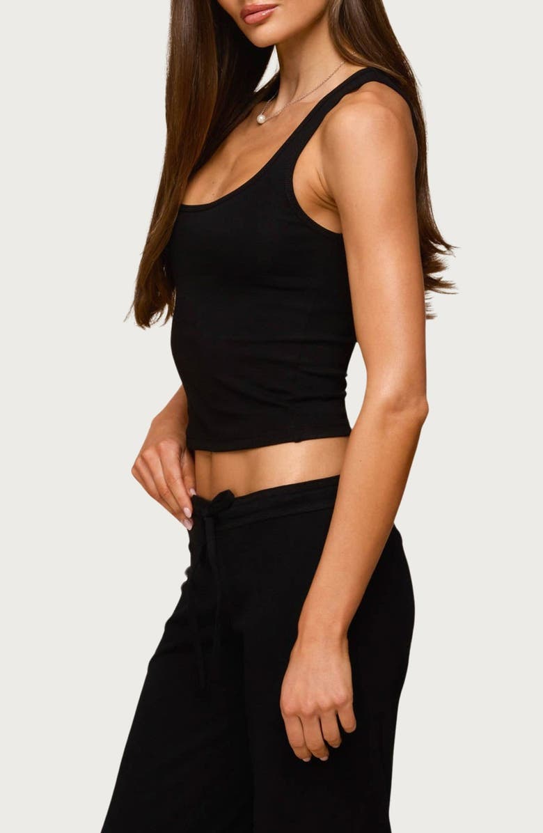 EDIKTED Linda Rib Scoop Neck Tank, Alternate, color, Black