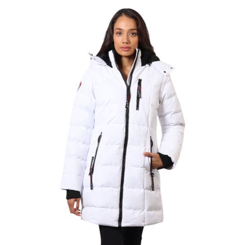 Women's High Pile Fleece Lined Hood Quilted Puffer Coat