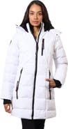 CANADA WEATHER GEAR Women's High Pile Fleece Lined Hood Quilted Puffer Coat
