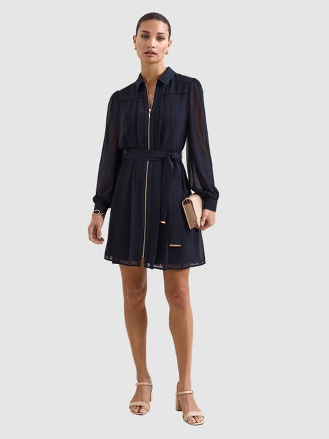 Lottie Zip Shirt Mini Dress