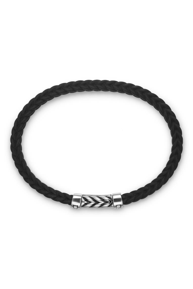 Men's Chevron Station Rubber Bracelet, Alternate, color, BLACK/DIAMOND