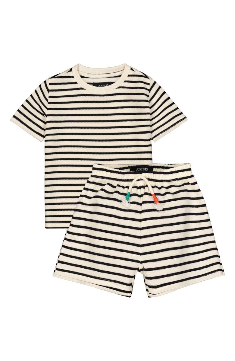 Joe's Jeans Kids' Stripe Shirt & Shorts Set, Main, color, Off White
