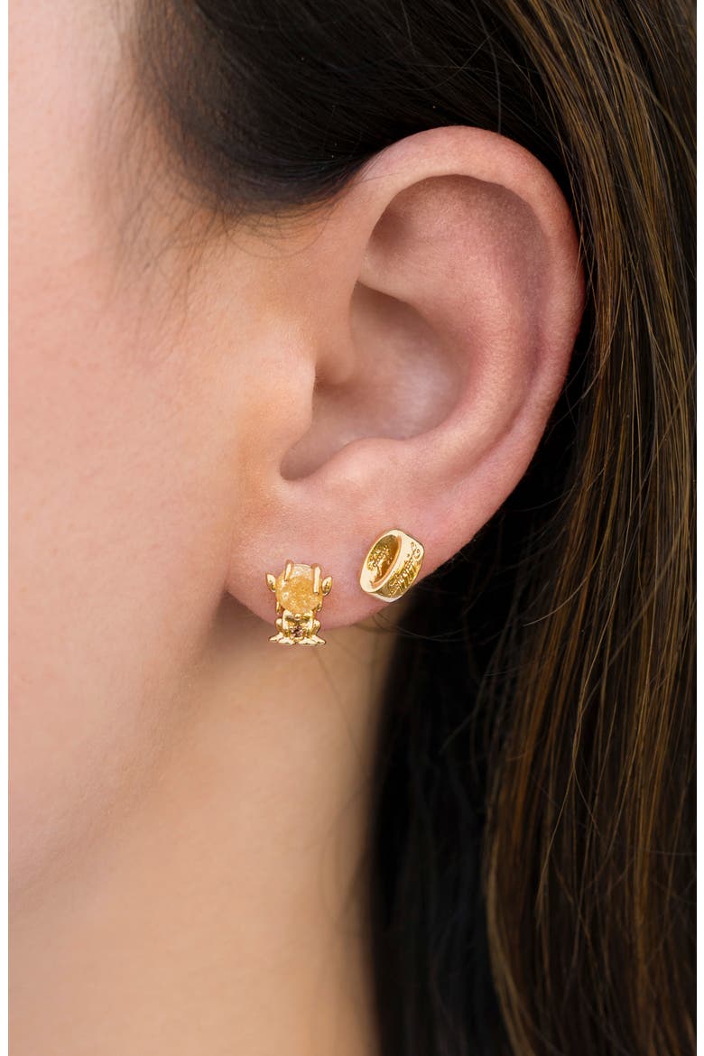 Lord of the Rings Gollum Stud Earrings, Alternate, color, GOLD