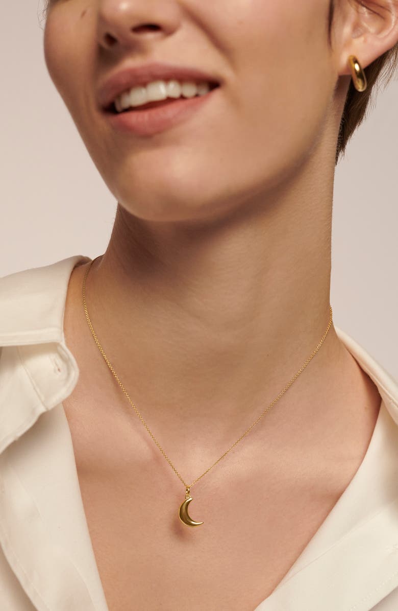 Monica Vinader x Fei Crescent Moon Pendant Charm, Alternate, color, Gold Vermeil