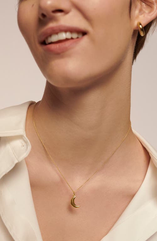Monica Vinader X Fei Crescent Moon Pendant Charm In Gold Vermeil