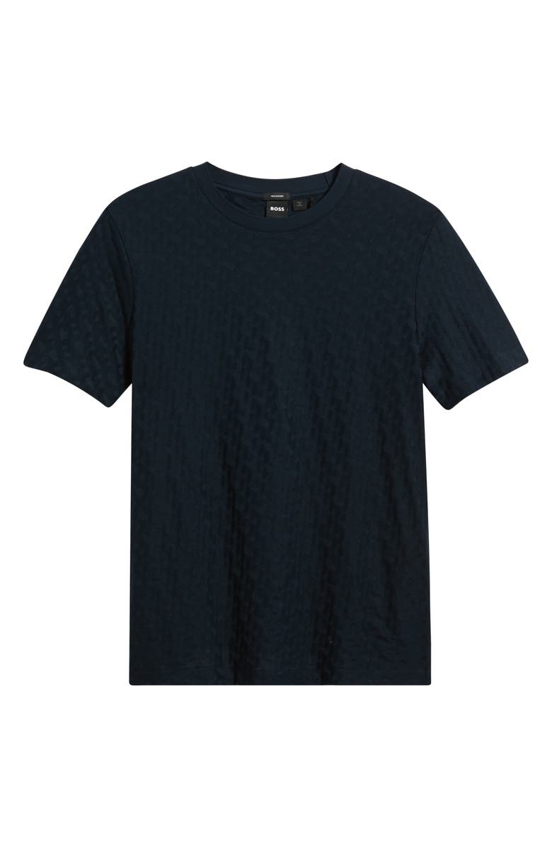 BOSS Thompson Logo Jacquard Cotton T-Shirt, Alternate, color, Dark Blue