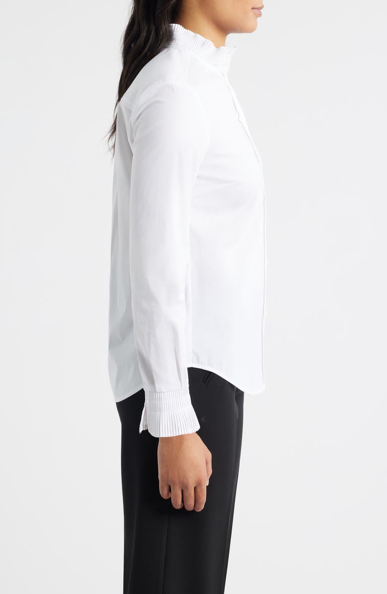 Anne Klein Micro Pleat Shirt, Alternate, color, Bright White