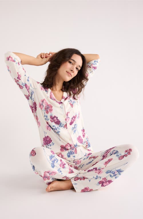 Nordstrom Rack Tranquility Long Sleeve Shirt & Pants Two-piece Pajama Set In Animal Print