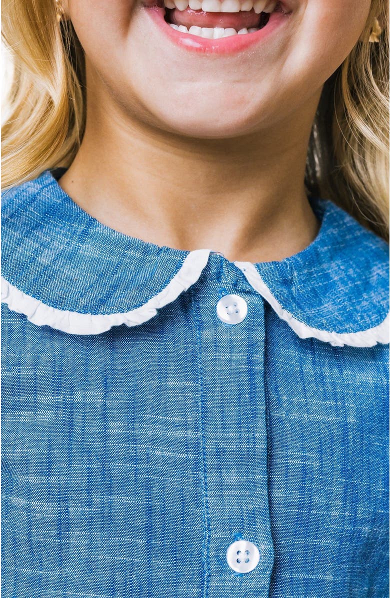 Hope & Henry Girls' Organic Button Front Chambray Dress, Toddler, Alternate, color,