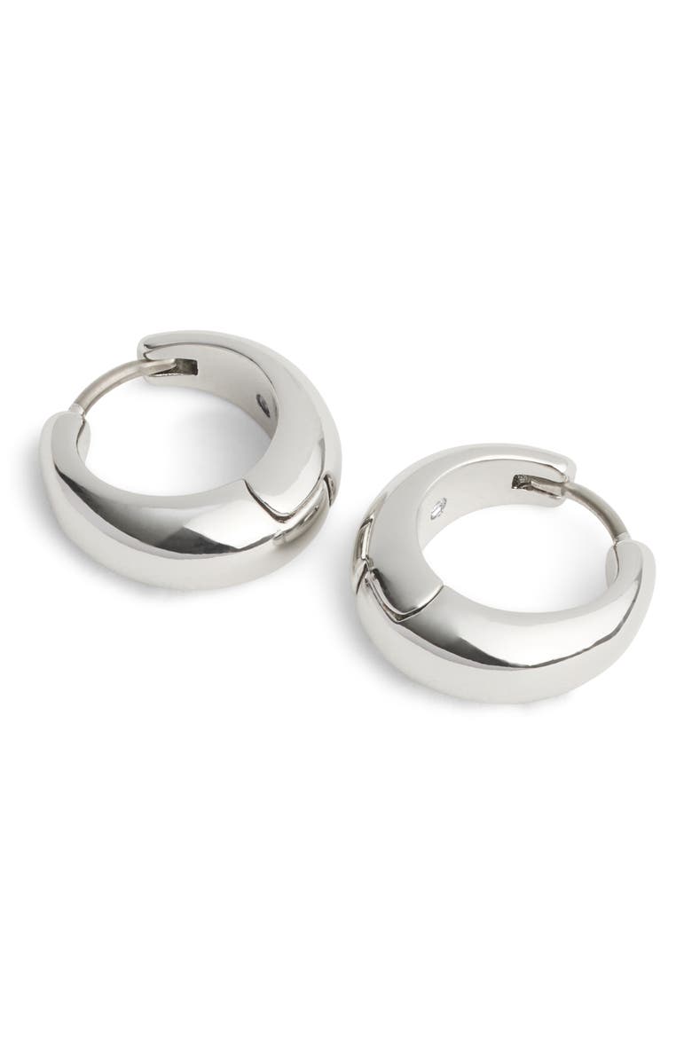Hallmark Tubular Hoop Earrings, Alternate, color, RHODIUM