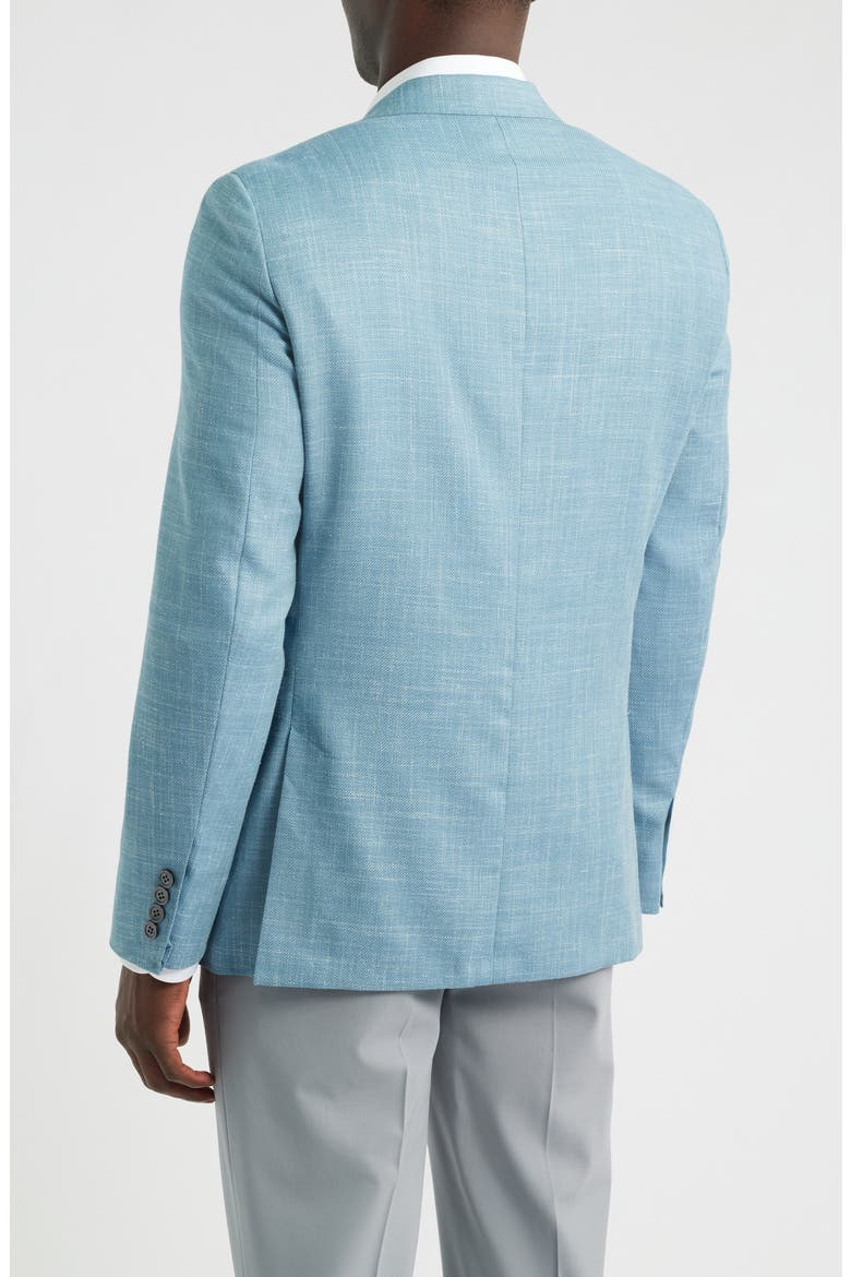 Aqua Blue Slub Wool Blend Twill Sport Coat, Alternate, color, LIGHT BLUE