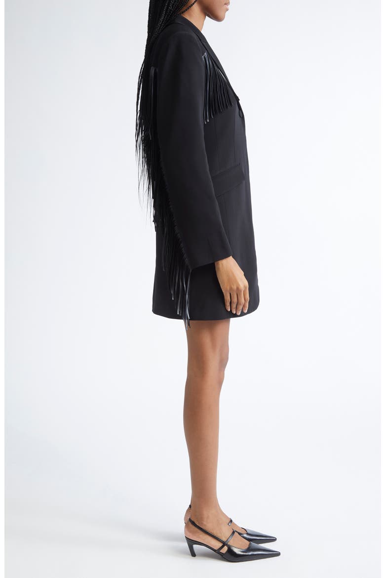 Joelette Fringe Blazer Dress, Alternate, color, BLACK
