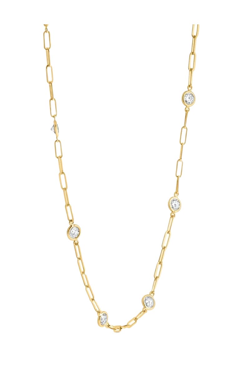 Bliss Diamond 4Ct Diamond 14k Gold 18" Paper Clip Diamonds By Yard Necklace lab Grown, Alternate, color, 