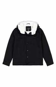 Joe's Jeans Kids' Faux Shearling Hooded Trucker Jacket