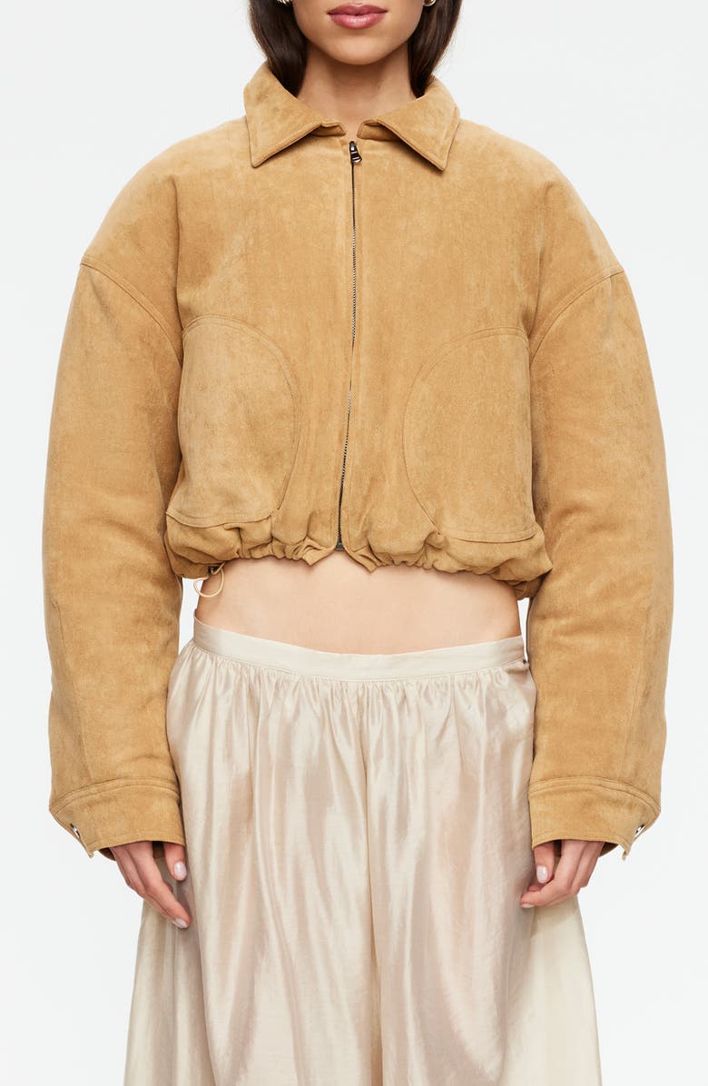 LIONESS Serrano Faux Suede Bomber Jacket, Main, color, 