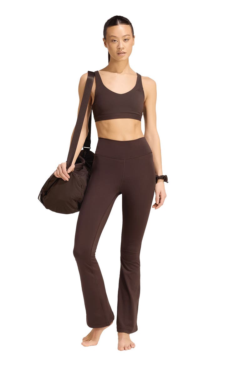 AllMe Essentials High Waist Flare Leggings, Alternate, color, AURORA COFFEE