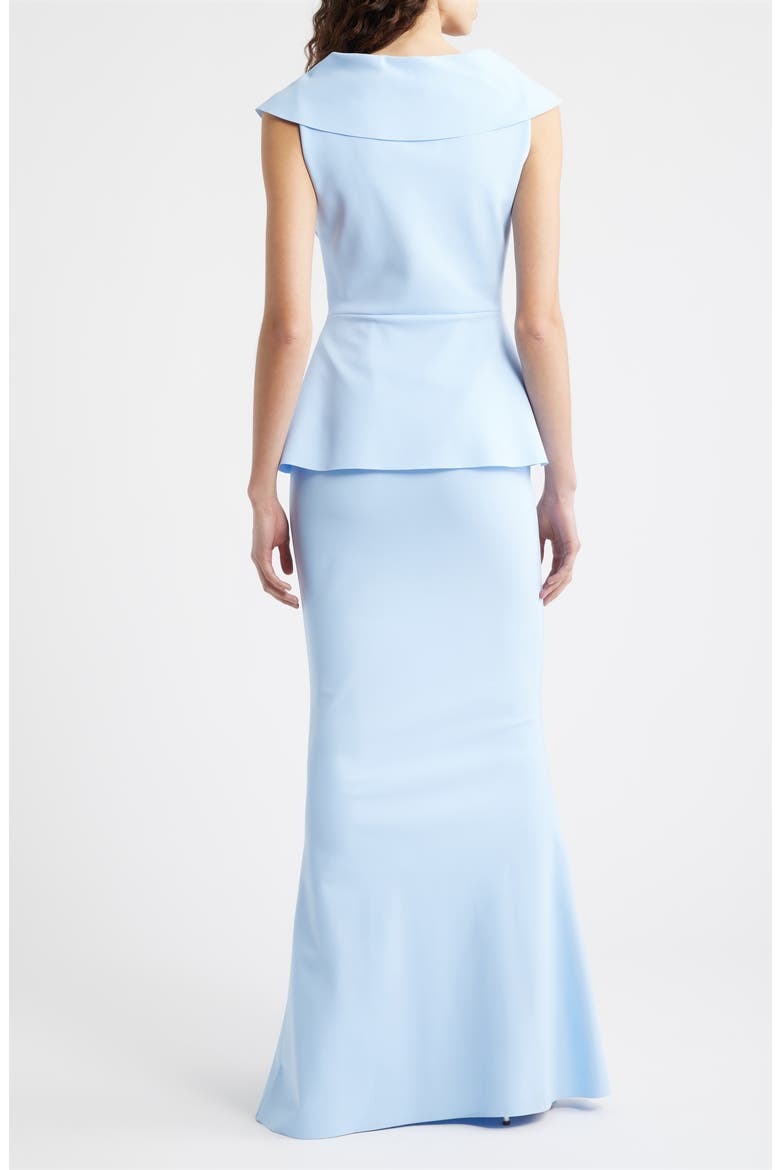 Moxelle Portrait Collar Gown, Alternate, color, BLUE AURA