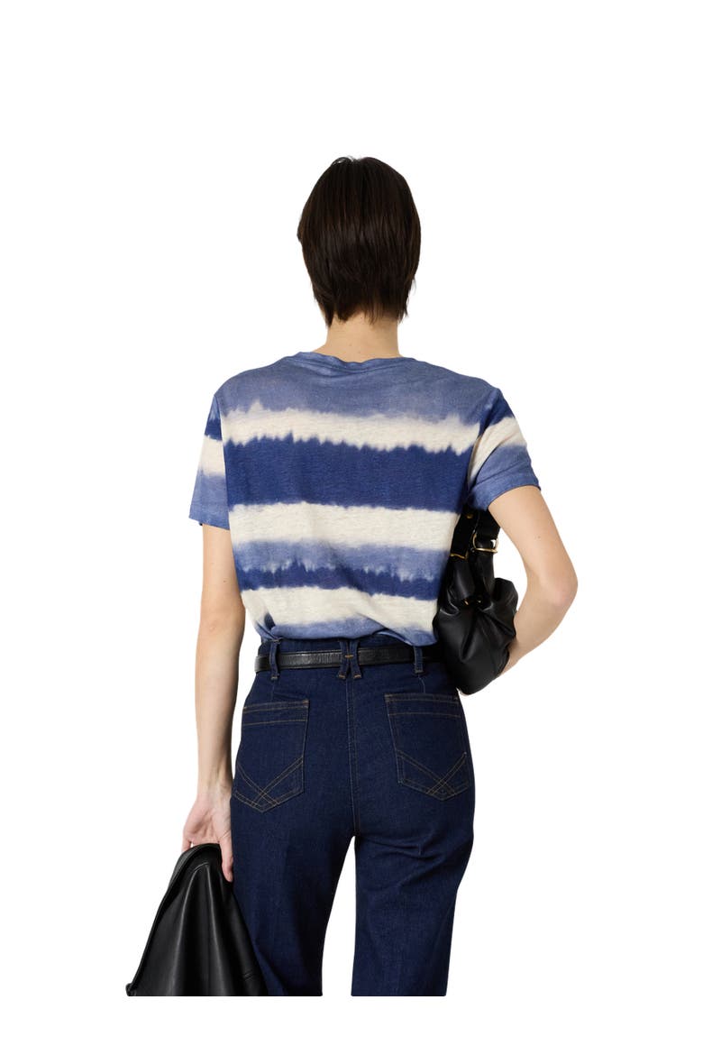 Mabinty Linen Tie Dye T-Shirt, Alternate, color, Indigo