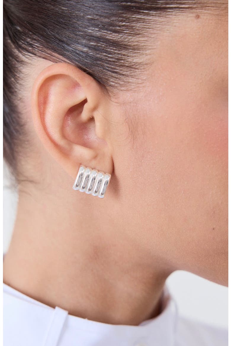 Clemmie Earrings, Alternate, color, Silver