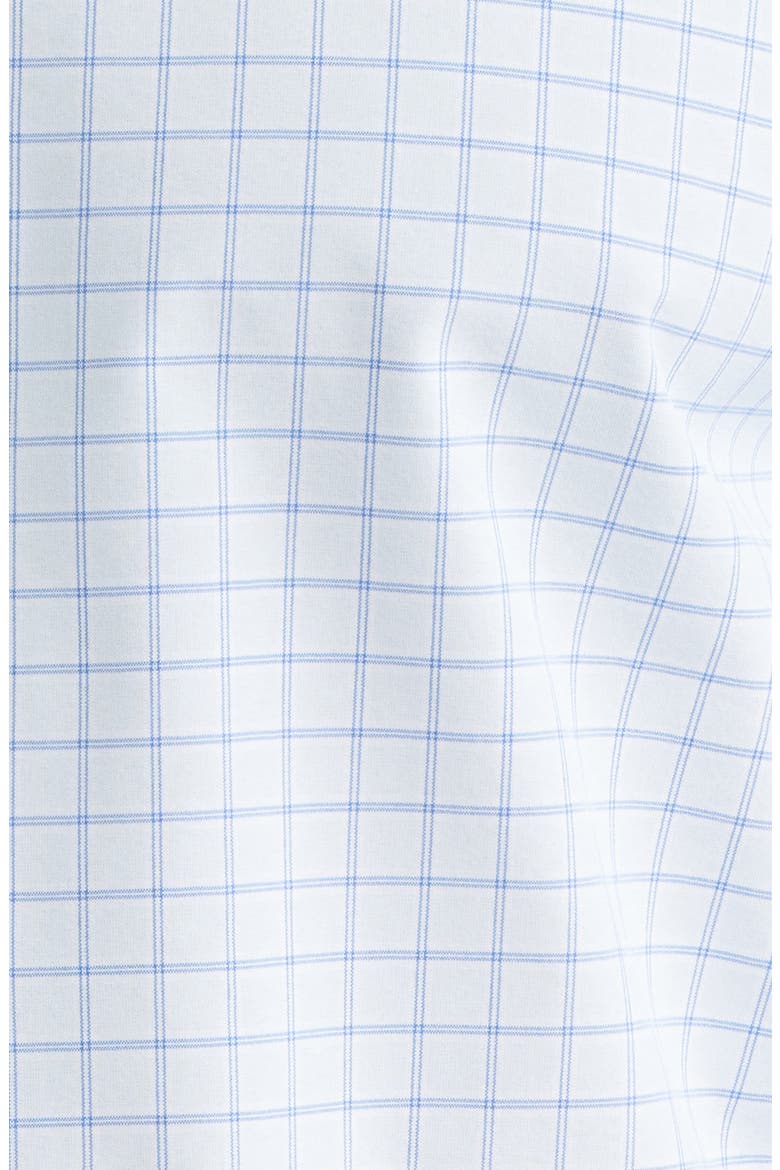 Rampart Tailored Fit Windowpane Check Performance Poplin Button-Down Shirt, Alternate, color, BLUE BRISK